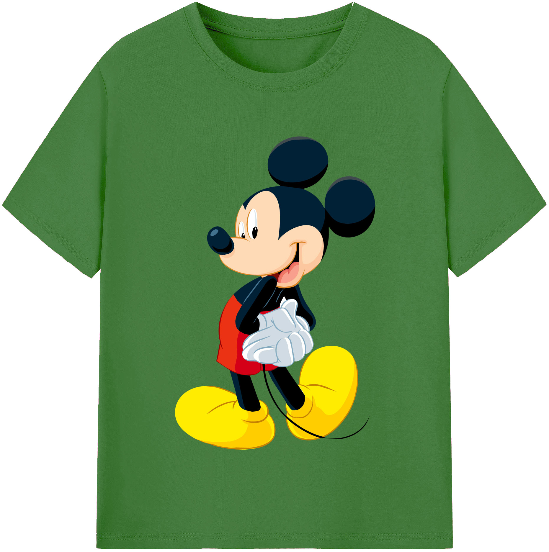 （画像用） ミッキーマウス Mickey Mouse レディースカジュアルプリントTシャツ（綿100％）